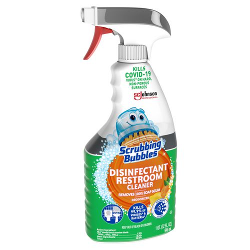 Image of Scrubbing Bubbles® Disinfectant Restroom Cleaner, Citrus Scent, 32 oz Spray Bottle, 8/Carton