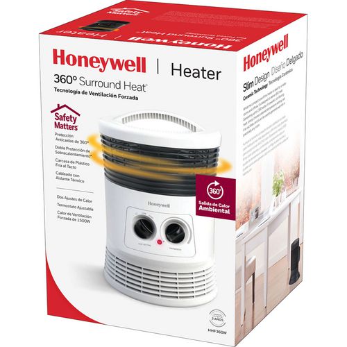 Image of Honeywell Surround Fan Forced Heater, 1,500 W, 8.1 x 11.2 x 7.9, White