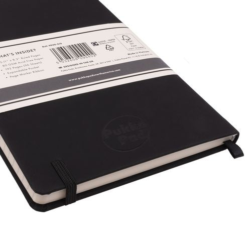 Image of PUKKA PAD® Soft Cover Notebook, College Rule, Black Cover, (96) 8.2 x 5.11 Sheets