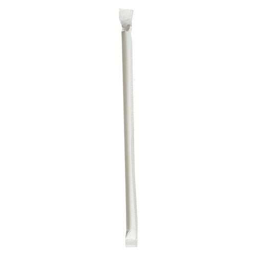 Image of Boardwalk® Wrapped Jumbo Paper Straws, 7.75", Paper, White, 320/Pack, 4 Packs/Carton
