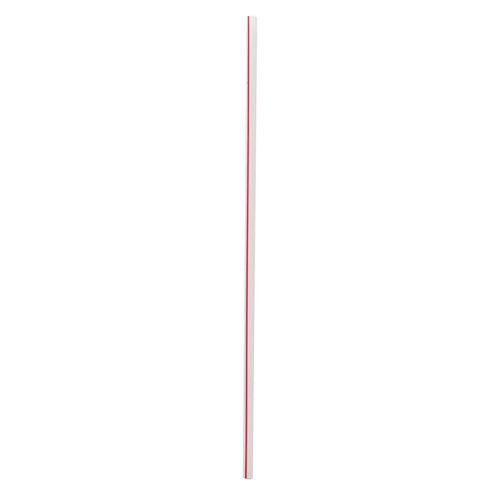 Image of Boardwalk® Wrapped Giant Straws, 10.25", Polypropylene, Red/White Striped, 300/Pack, 4 Packs/Carton