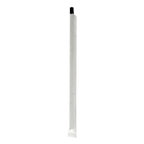 Image of Boardwalk® Wrapped Jumbo Paper Straws, 7.75", Paper, Black, 320/Pack, 4 Packs/Carton