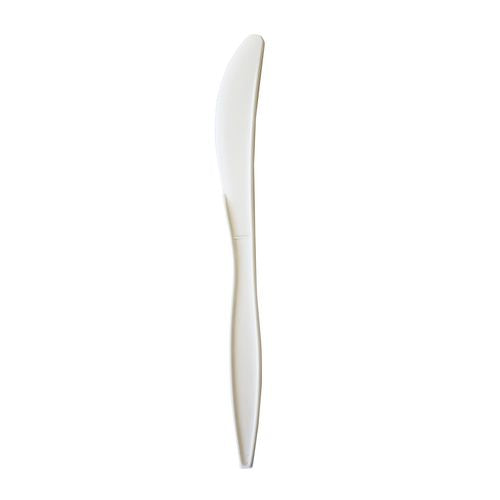 Image of Boardwalk® Mediumweight Polypropylene Cutlery, Knife, 5.86", Plastic, White, 1,000/Carton