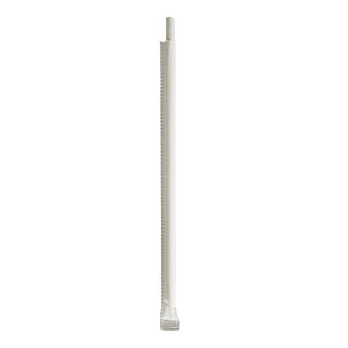 Image of Boardwalk® Wrapped Jumbo Paper Straws, 7.75", Paper, White, 320/Pack, 4 Packs/Carton