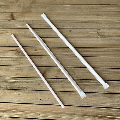 Image of Boardwalk® Wrapped Jumbo Straws, 10.25", Polypropylene, Red/White Striped, 500/Pack, 4 Packs/Carton
