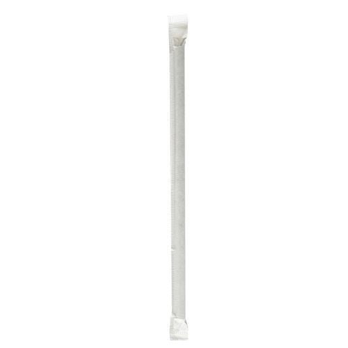 Image of Boardwalk® Wrapped Jumbo Paper Straws, 7.75", Paper, Black, 320/Pack, 4 Packs/Carton