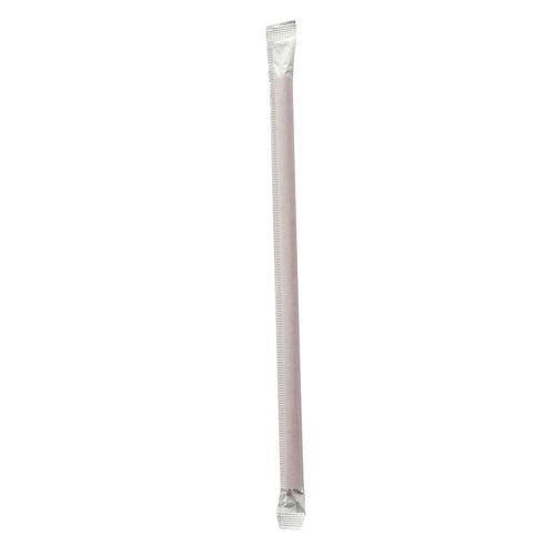Image of Boardwalk® Wrapped Giant Straws, 7.75", Polypropylene, Red, 300/Pack, 24 Packs/Carton