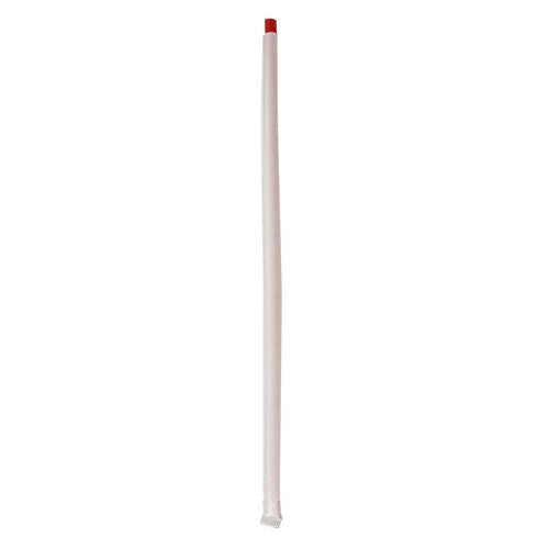 Image of Boardwalk® Wrapped Jumbo Straws, 10.25", Polypropylene, Red, 500/Pack, 4 Packs/Carton