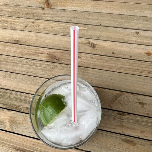 Image of Boardwalk® Jumbo Straws, 7.75", Polypropylene, Red/White Striped, 250/Pack, 50 Packs/Carton