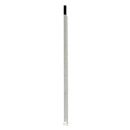 Image of Boardwalk® Wrapped Jumbo Straws, 10.25", Polypropylene, Black, 500/Pack, 4 Packs/Carton