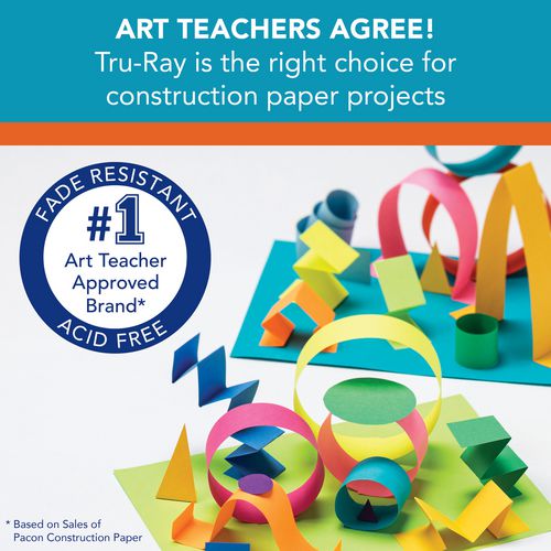 Image of Pacon® Tru-Ray Construction Paper, 76 lb Text Weight, 9 x 12, White, 50 Sheets/Pack, 50 Packs/Carton