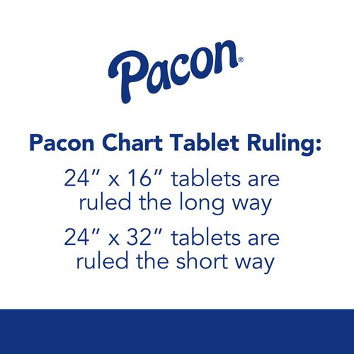 Image of Pacon® Chart Tablets, Presentation Format (1" Rule), 24 x 32, White, 25 Sheets, 12/Carton