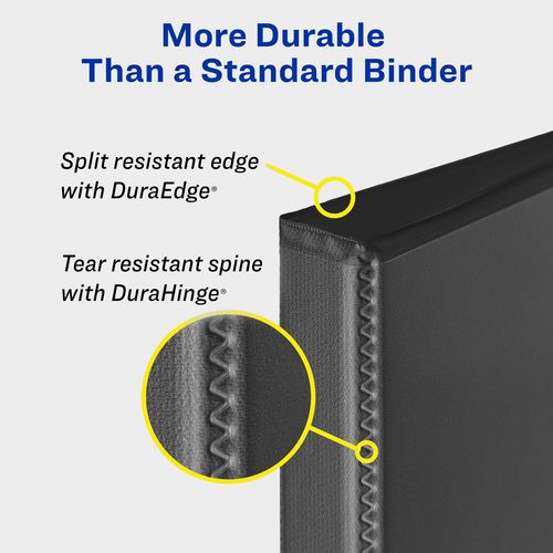 Image of Avery® Heavy-Duty View Binder with DuraHinge and Locking One Touch EZD Rings, 3 Rings, 3" Capacity, 11 x 8.5, Red, 4/Carton
