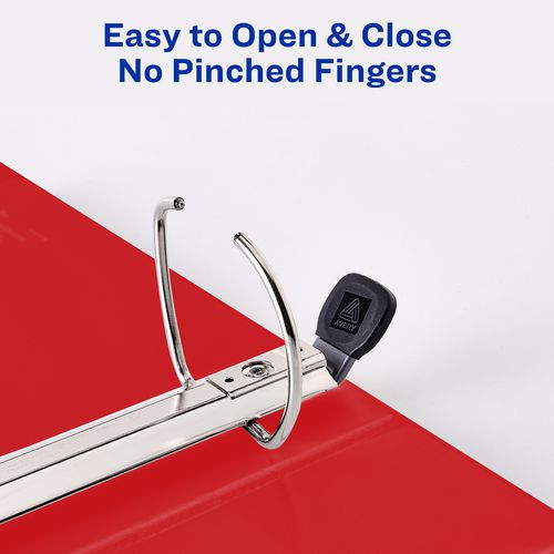 Image of Avery® Heavy-Duty View Binder with DuraHinge and Locking One Touch EZD Rings, 3 Rings, 3" Capacity, 11 x 8.5, Red, 4/Carton