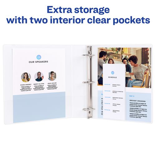 Image of Avery® Durable View Binder with DuraHinge and Slant Rings, 3 Rings, 1" Capacity, 11 x 8.5, White, 12/Carton