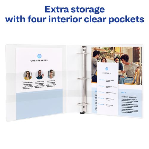 Image of Avery® Durable View Binder with DuraHinge and EZD Rings, 3 Rings, 2" Capacity, 11 x 8.5, White, 12/Carton