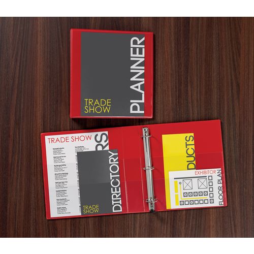 Image of Avery® Heavy-Duty View Binder with DuraHinge and Locking One Touch EZD Rings, 3 Rings, 3" Capacity, 11 x 8.5, Red, 4/Carton