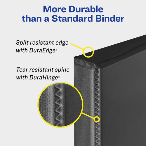 Image of Avery® Durable View Binder with DuraHinge and EZD Rings, 3 Rings, 2" Capacity, 11 x 8.5, White, 12/Carton