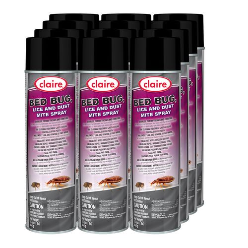 Image of Claire® Bed Bug Killer, 16 oz Aerosol Spray, 12/Carton