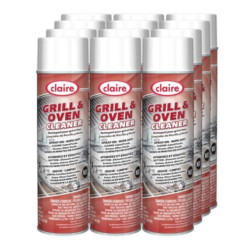Image of Claire® Grill and Oven Cleaner, 18 oz Aerosol Spray, 12/Carton