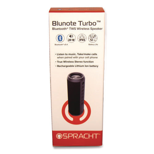 Image of Spracht Blunote Turbo Wireless Speaker, Bluetooth, Black