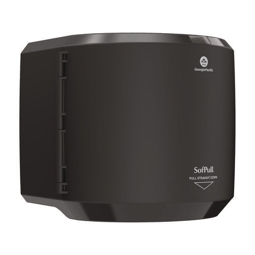 Image of Georgia Pacific® Professional SofPull CenterPull Hand Towel Dispenser, 10.13 x 10.58 x 11.33, Black