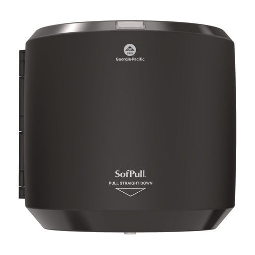 Image of Georgia Pacific® Professional SofPull CenterPull Hand Towel Dispenser, 10.13 x 10.58 x 11.33, Black