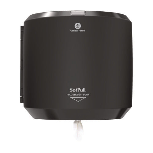 Image of Georgia Pacific® Professional SofPull CenterPull Hand Towel Dispenser, 10.13 x 10.58 x 11.33, Black