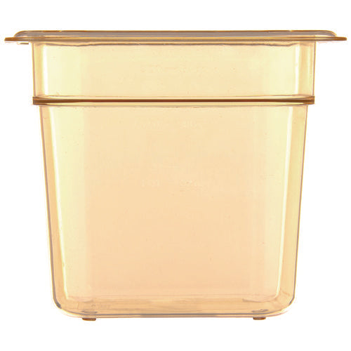 Image of Carlisle StorPlus High Heat Food Pan, 2.5 qt, 6.38 x 6.75 x 6, Amber, Plastic