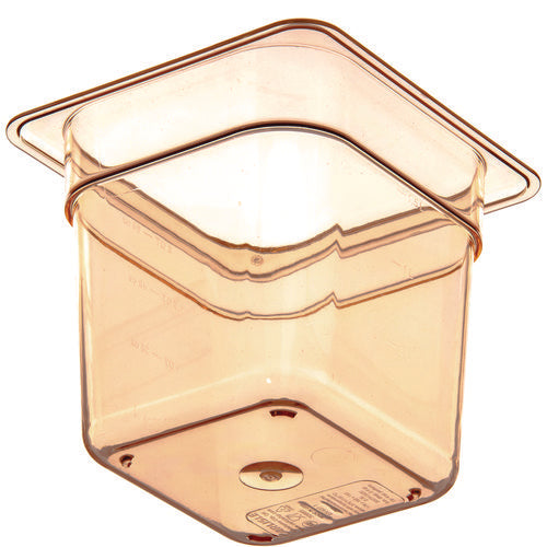 Image of Carlisle StorPlus High Heat Food Pan, 2.5 qt, 6.38 x 6.75 x 6, Amber, Plastic