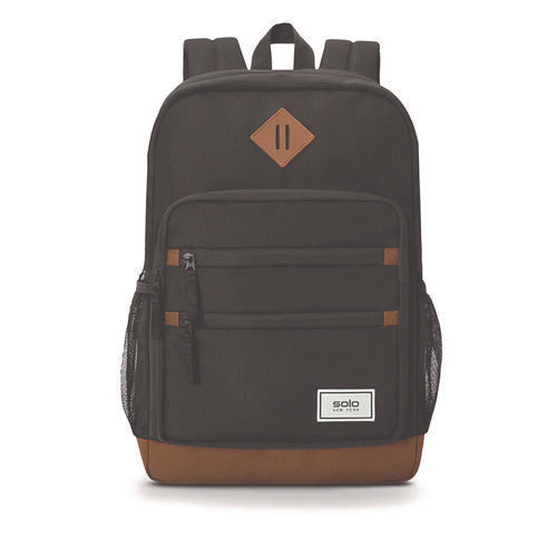Image of Solo Re:Fresh Machine Washable Backpack, Fits Devices Up to 15.6", 11.4 x 5.25 x 17.5, Dark Gray
