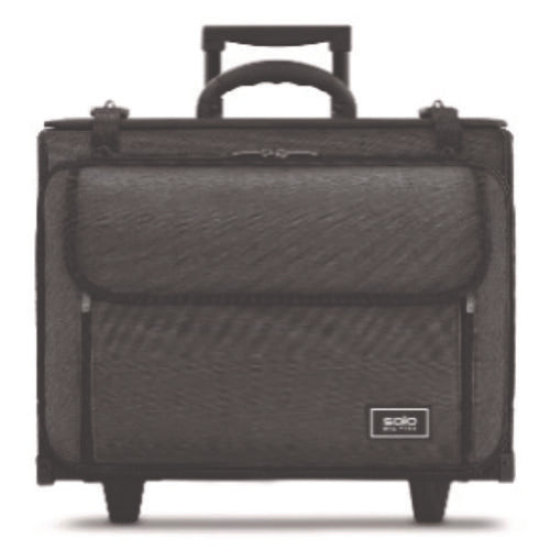 Image of Solo Morgan Recycled Rolling Catalog Case, Fits Devices Up to 17.3", 18.13 x 7.13 x 13.5, Black/Gray