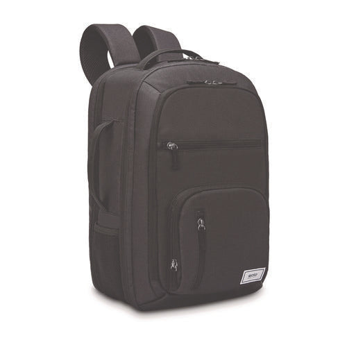 Image of Solo Grand Travel Recycled TSA Backpack, Fits Devices Up to 17.3", 12.25 x 6.5 x 18.63, Dark Gray