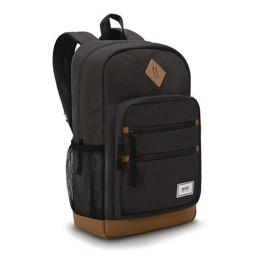 Image of Solo Re:Fresh Machine Washable Backpack, Fits Devices Up to 15.6", 11.4 x 5.25 x 17.5, Dark Gray