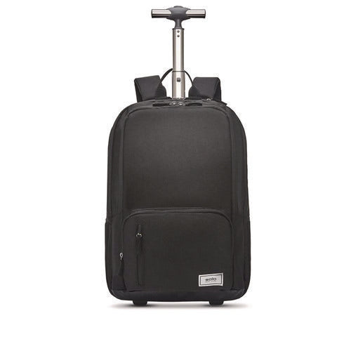 Image of Solo Bleecker Recycled Rolling Backpack, Fits Devices Up to 15.6", 12.5 x 8 x 19, Dark Gray