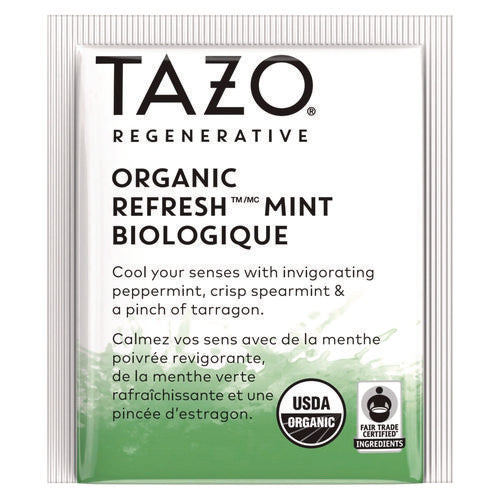Image of Tazo® Tea Bags, Organic Refresh Mint, 16/Box