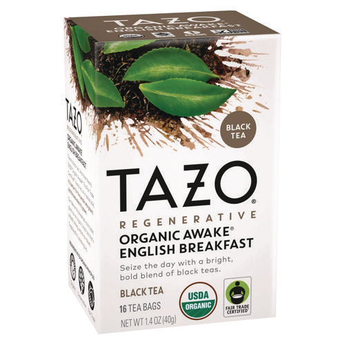 Image of Tazo® Tea Bags, Organic Awake English Breakfast, 16/Box, 6 Boxes/Carton