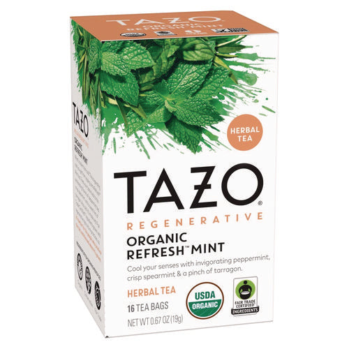 Image of Tazo® Tea Bags, Organic Refresh Mint, 16/Box