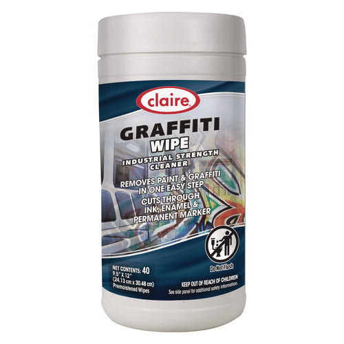 Image of Claire® Graffiti Wipe, 1-Ply, 12 x 9.5, Mild Scent, Purple, 6/Carton