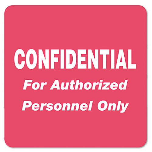 Image of Tabbies® Hipaa Labels, Confidential For Authorized Personnel Only, 2 X 2, Red, 500/roll
