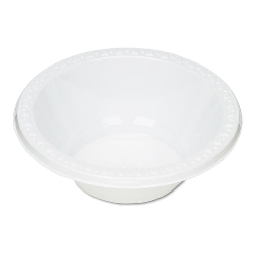 Image of Tablemate® Plastic Dinnerware, Bowl, 12 oz, White, 125/Pack
