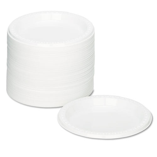 Image of Tablemate® Plastic Dinnerware, Plates, 7" Dia, White, 125/pack