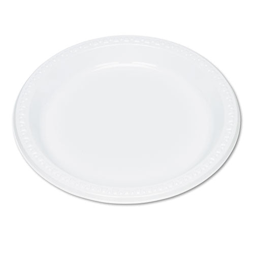 Image of Tablemate® Plastic Dinnerware, Plates, 9" Dia, White, 500/Carton