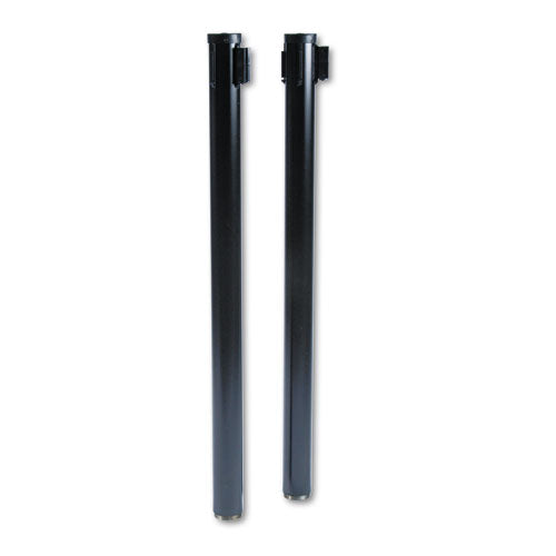 Image of Tatco Adjusta-Tape Crowd Control Posts Only, Steel, 40" High, Black, 2/box