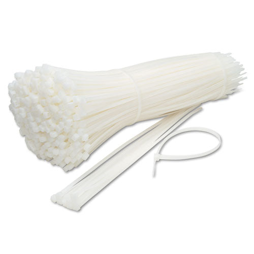 Image of Tatco Nylon Cable Ties, 11 X 0.19, 50 Lb, Natural, 500/pack