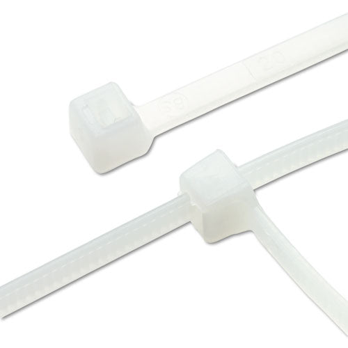 Image of Tatco Nylon Cable Ties, 11 X 0.19, 50 Lb, Natural, 500/pack