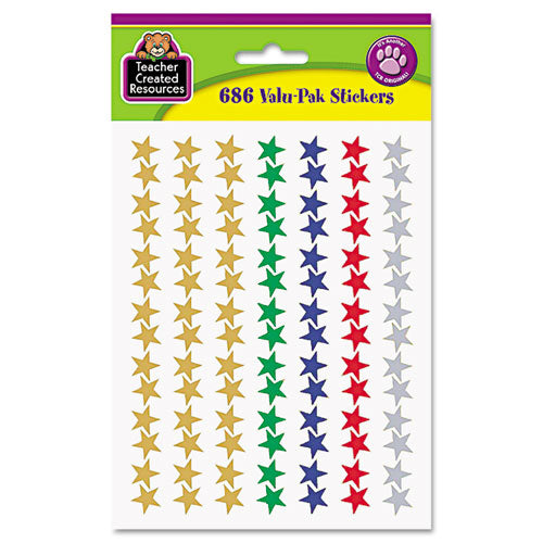 Image of Teacher Created Resources Sticker Valu-Pak, Foil Stars, 686/pack