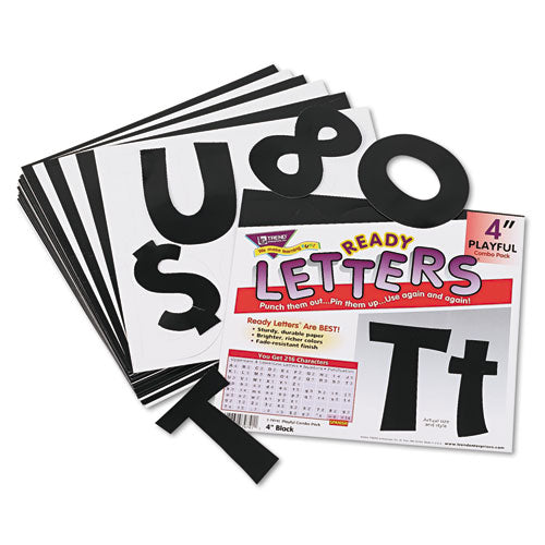 Image of TREND® Ready Letters Playful Combo Set, 4" Tall, Black Characters, 216/Set