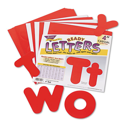 Image of TREND® Ready Letters Casual Combo Set, 4" Tall, Red Characters, 182/Set