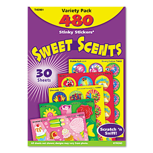 Image of TREND® Stinky Stickers Variety Pack, Sweet Scents, Assorted Colors, 483/pack